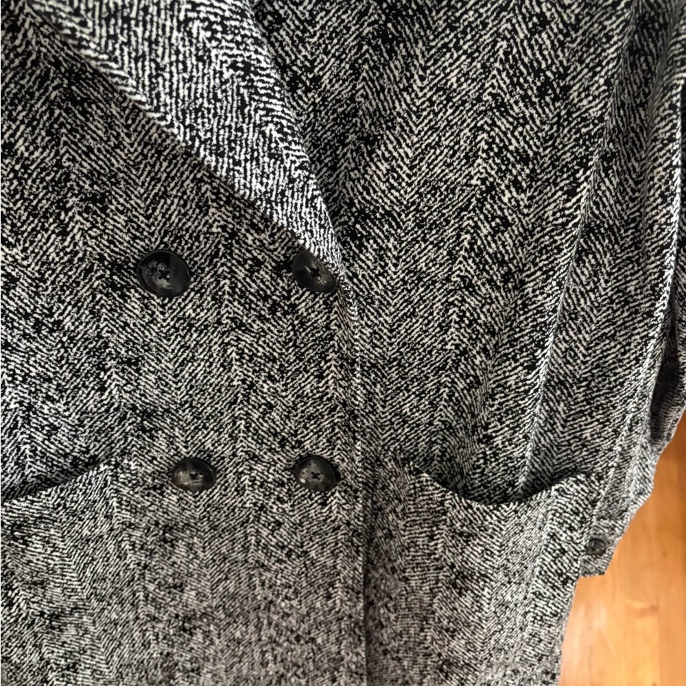 CAbi Black & White Double-Breasted Herringbone Blazer - Picture 5 of 5